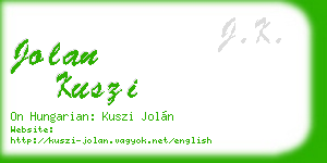 jolan kuszi business card