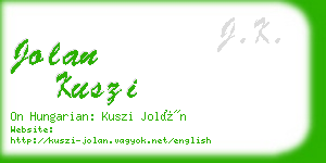 jolan kuszi business card